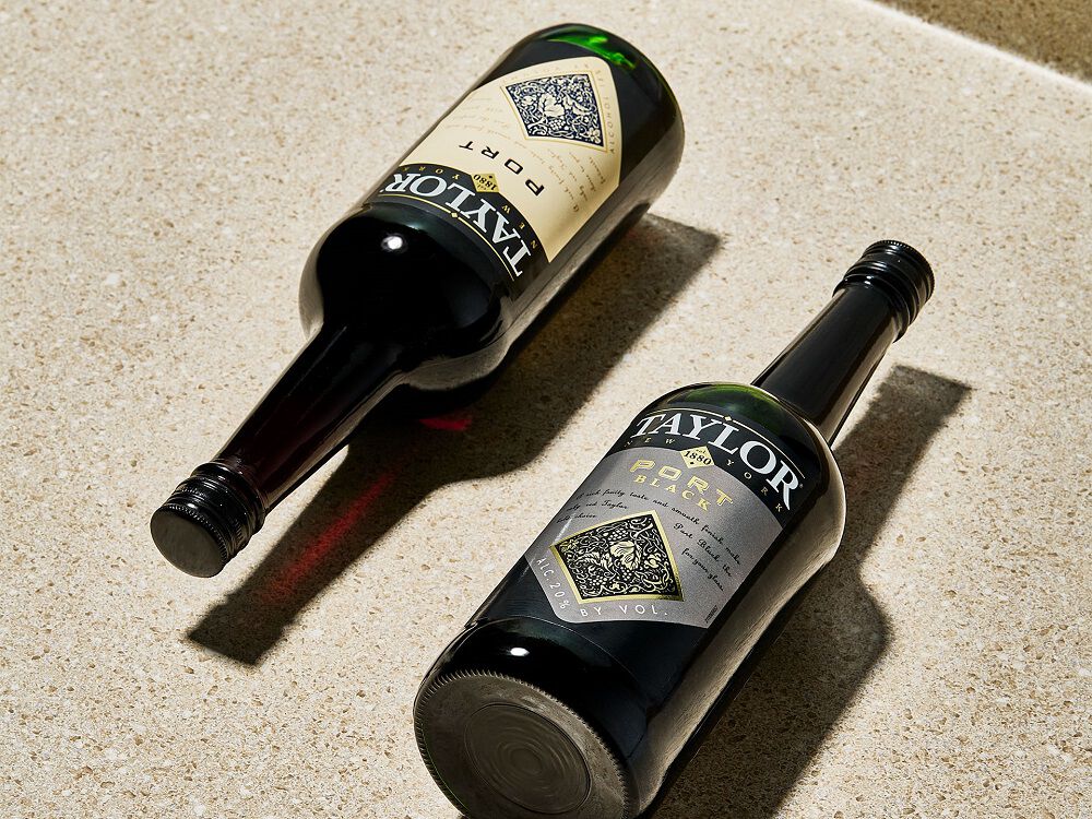 Woman holding bottle of Taylor Port